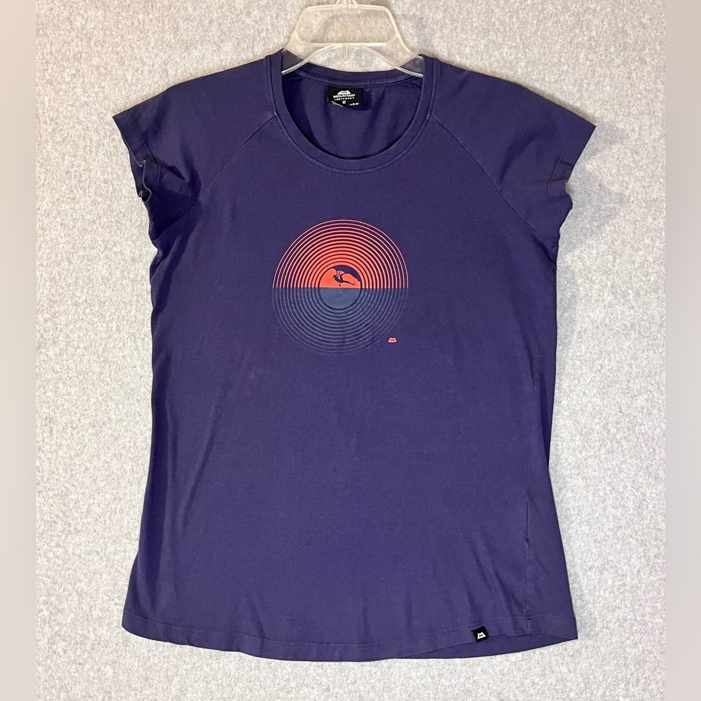 Bouldering Climbing Tee Womens Sz M Prism Graphic Blue Red Organic  Cotton
